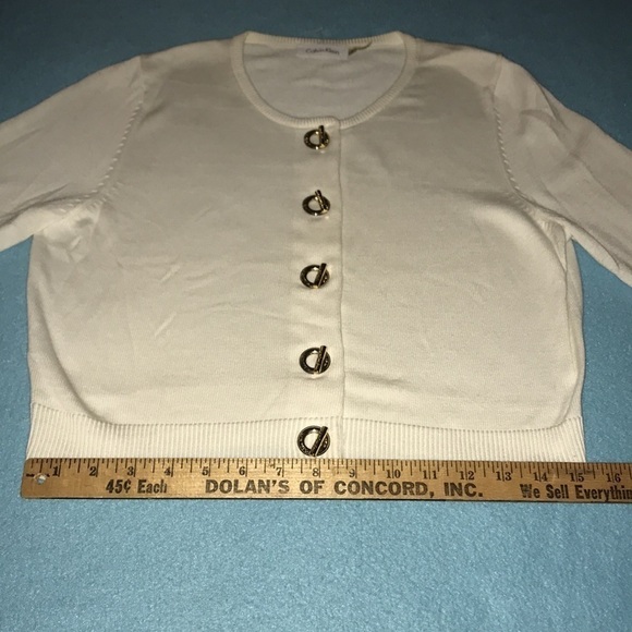 CALVIN KLEIN cardigan long sleeve button up sweater NEW vintage size M - Picture 6 of 9